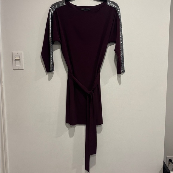 Armani Exchange Purple Dress with Silver Details - Picture 2 of 9